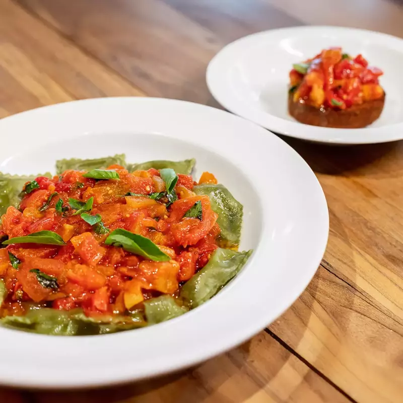 Combo ravioli com polpetone